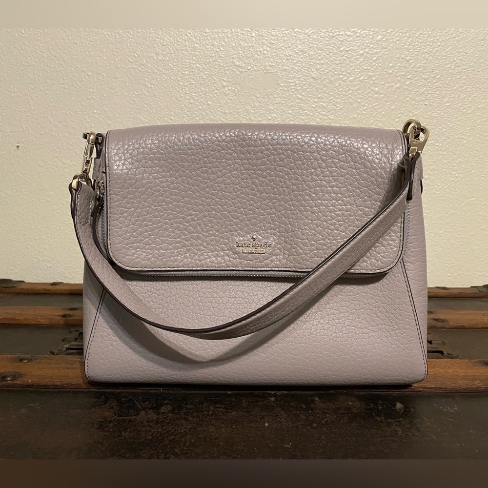 Kate Spade ♠️ New York Georgia Carter pebble leather handbag purse EC~
